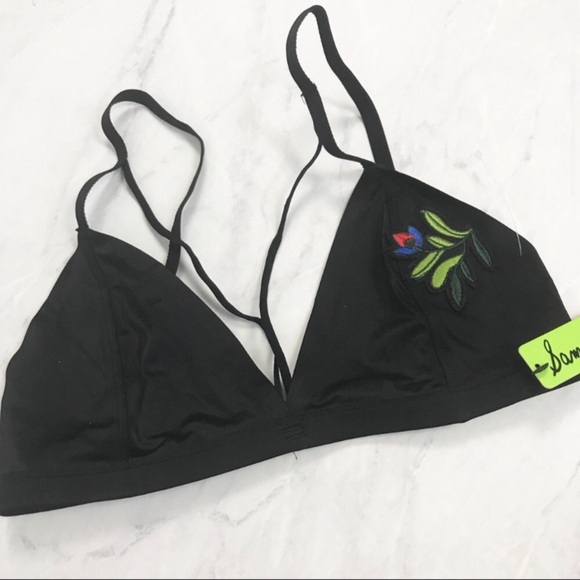 Sam Edelman Bra Black Bonded Bralette Sexy Strappy - Picture 4 of 7